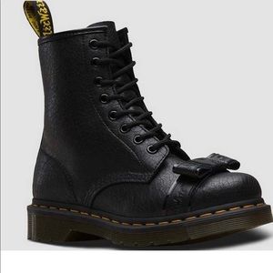 Dr Martens Black leather with bow.